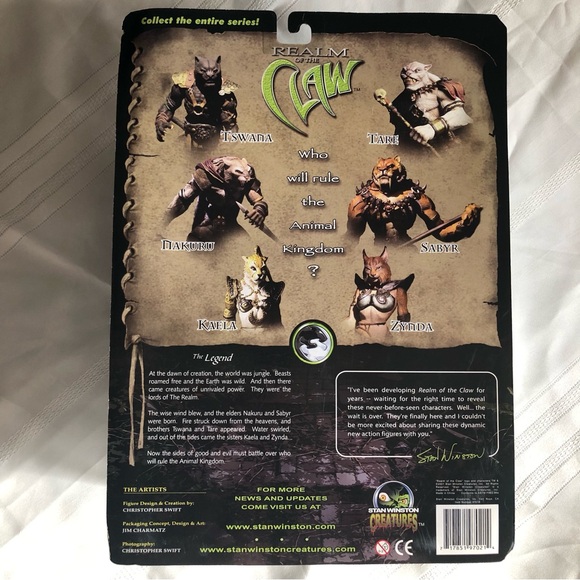 2001 Stan Winston Creatures Realm of the Claw 8” SABYR Poseable Figure NWT - Picture 12 of 16